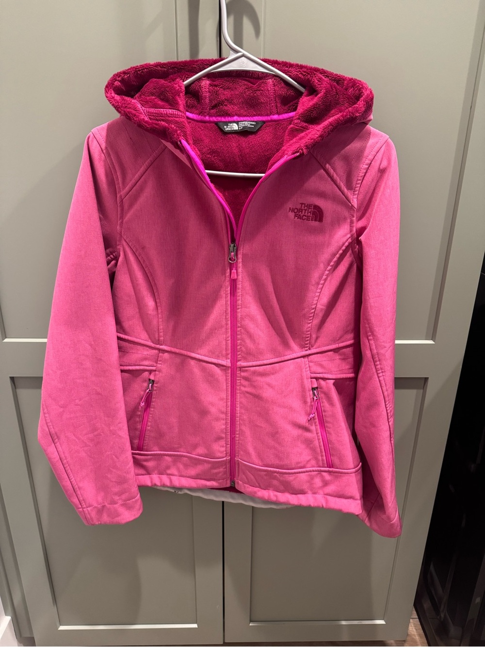 The North Face Girls' Hot Pink Hooded Fleece Jacket